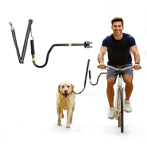 Fahrradleine für Hunde mit Quicklock und Abstandhalter - Fahrrad Hundeleine mit Stoßdämpfern und Schnell Befestigungsmechanismus Für Laufen, Radfahren, Draußen Fahrradleine für Hunde mit Quicklock und Abstandhalter - Fahrrad Hundeleine mit Stoßdämpfern und Schnell Befestigungsmechanismus Für Laufen, Radfahren, Draußen von IPETBA