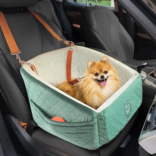 iPetba Hunde Autositz für Kleine Mittlere Hunde Memory-Schaum Hundeautositz für Rücksitz Vordersitz Waschbarer Hundebett Auto für Langstreckenfahrten bis 15kg von IPETBA