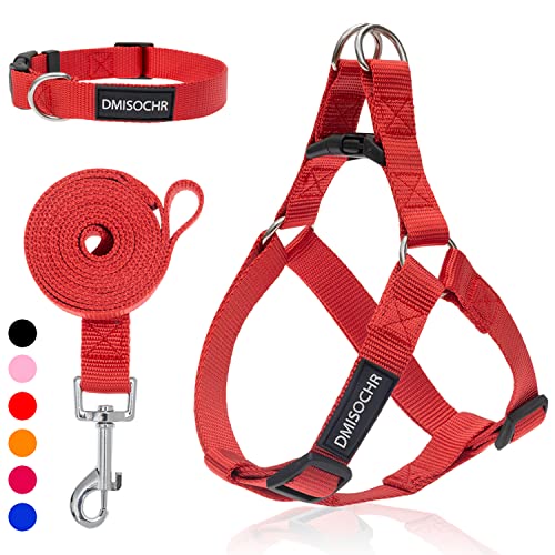 No Pull Dog Harness - Step in Easy Walking Dog Harness and Leash for Small Medium Large Dog - Escape Proof Adjustable Soft Nylon Full Body Dog Harness Leash Collar Set von IPRAVOCI