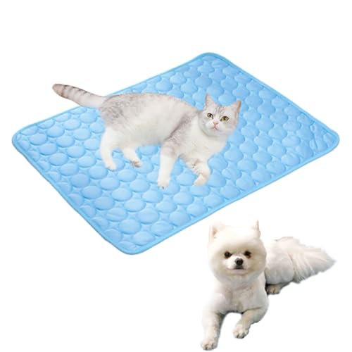 Atmungsaktive Sommerkühlkissen for Haustiere, 100 X 70 Cm, Kühlmatte for Haustiere, Kühlkissen for Katzen, Ungiftige Schlafmatte, Wiederverwendbare Hunde-Heimmatte, for Große Hunde, Katzen Und Tiere(B von IRCKONCI