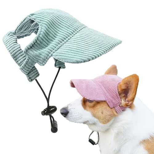Baseballkappe für Hunde, Sommer, Strandvisier, Haustier, Katze, Hund, Baseballkappe, verstellbarer Sommer-Sonnenhut mit Ohrlöchern, für Strand und Spaziergänge im Freien (Grün, L) von IRCKONCI