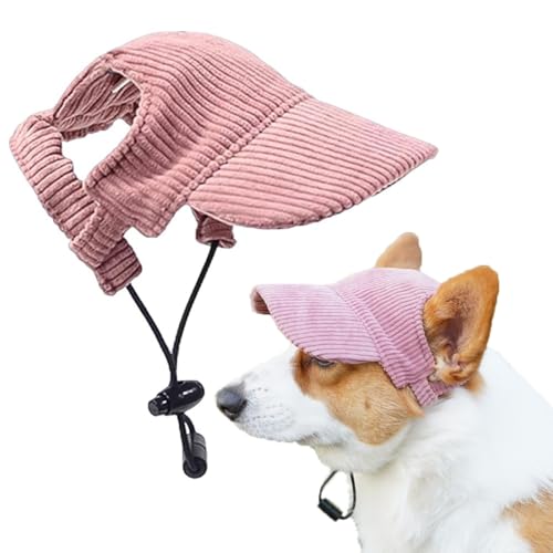 Baseballkappe für Hunde, Sommer, Strandvisier, Haustier, Katze, Hund, Baseballkappe, verstellbarer Sommer-Sonnenhut mit Ohrlöchern, für Strand und Spaziergänge im Freien (Rosa, XS) von IRCKONCI