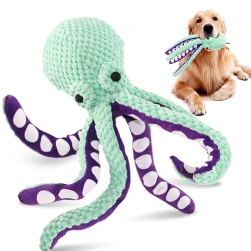 Hundespielzeug, Oktopus-Hundespielzeug, Quietschendes, Langlebiges Kauspielzeug for Hunde, Unzerstörbar, for Kleine, Mittelgroße Und Große Hunde for Spielen Im Innen- Und Außenbereich(Green) von IRCKONCI