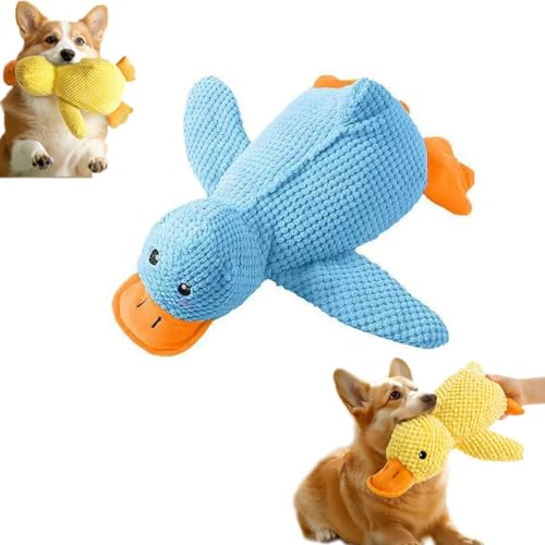 IRCKONCI Beruhigendes Hundespielzeug Mit Ente, Sanftes Plüschspielzeug Gegen Angstzustände, Quietschendes Hundespielzeug, Weiches Plüsch-Kauspielzeug for Hunde, Welpen Im Innenbereich(Blue) von IRCKONCI