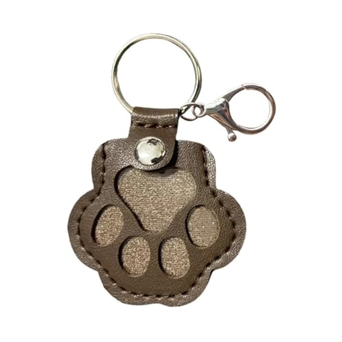 IRCKONCI Schlüsselanhänger Zur Aufbewahrung Von Hundehaaren, Geschenke Zur Erinnerung An Haustiere, Süßer Schlüsselanhänger Mit Pfoten Aus Leder, Schlüsselanhänger Mit Tierhaaren(Dark Brown) von IRCKONCI