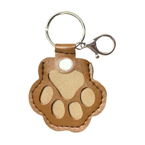 IRCKONCI Schlüsselanhänger Zur Aufbewahrung Von Hundehaaren, Geschenke Zur Erinnerung An Haustiere, Süßer Schlüsselanhänger Mit Pfoten Aus Leder, Schlüsselanhänger Mit Tierhaaren(Light Brown) von IRCKONCI