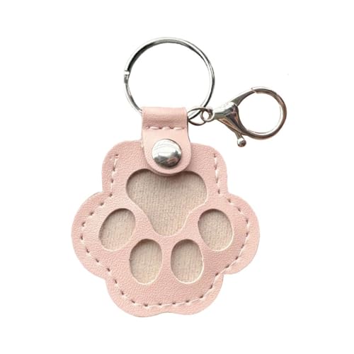 IRCKONCI Schlüsselanhänger Zur Aufbewahrung Von Hundehaaren, Geschenke Zur Erinnerung An Haustiere, Süßer Schlüsselanhänger Mit Pfoten Aus Leder, Schlüsselanhänger Mit Tierhaaren(Pink) von IRCKONCI