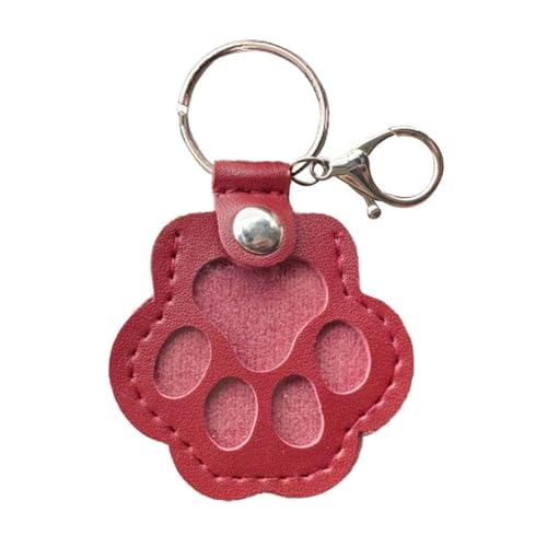 IRCKONCI Schlüsselanhänger Zur Aufbewahrung Von Hundehaaren, Geschenke Zur Erinnerung An Haustiere, Süßer Schlüsselanhänger Mit Pfoten Aus Leder, Schlüsselanhänger Mit Tierhaaren(Red) von IRCKONCI