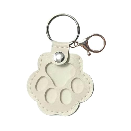IRCKONCI Schlüsselanhänger Zur Aufbewahrung Von Hundehaaren, Geschenke Zur Erinnerung An Haustiere, Süßer Schlüsselanhänger Mit Pfoten Aus Leder, Schlüsselanhänger Mit Tierhaaren(White) von IRCKONCI