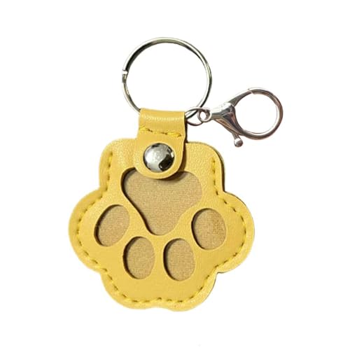 IRCKONCI Schlüsselanhänger Zur Aufbewahrung Von Hundehaaren, Geschenke Zur Erinnerung An Haustiere, Süßer Schlüsselanhänger Mit Pfoten Aus Leder, Schlüsselanhänger Mit Tierhaaren(Yellow) von IRCKONCI