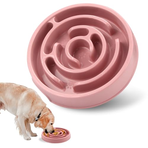 Langsame Futternäpfe for Hundenäpfe, Anti-Erstickungs-Puzzle-Futternapf, Interaktive, Lustige Futternäpfe for Haustiere, Langeweile Und Angstreduzierung, for Alle Hunde- Und Katzenrassen(Pink) von IRCKONCI