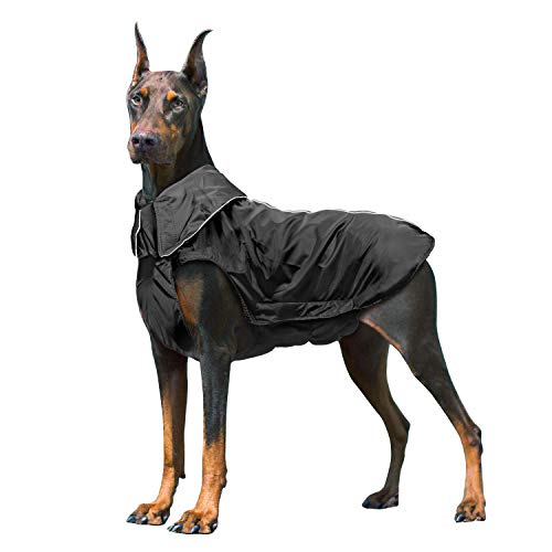 IREENUO Hundemantel Wasserdicht, Hunde Regenmantel Regenjacke mit Sicherheits Reflexstreifen, Geeignet für Mittlerer und Großer Hunde Outdoor von IREENUO