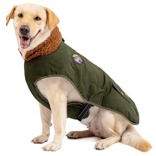 IREENUO Hundemantel, wasserdicht, Hundebekleidung mit Verstellbarer Schnalle für mittelgroße und große Hunde, Winter-Hundemantel, Größe 4XL von IREENUO