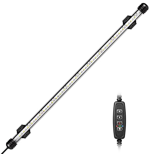 IREENUO LED Aquarium Beleuchtung, Aquarium Tauchlampen mit Timer, Blaue und Weiße Farbwechsel Unterwasser Licht für 20–60 cm Tank von IREENUO