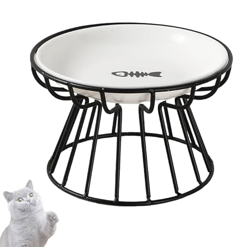 Katzenschale ErhöHt Keramik, Keramischer Katzenschalenhalter mit Metallhalter, Rutschfester, Leicht Zu Reinigen, Bartfreundlicher Erbrechenschutz Katzenschale ErhöHt Keramik, Keramischer Katzenschalenhalter mit Metallhalter, Rutschfester, Leicht Zu Reinigen, Bartfreundlicher Erbrechenschutz von IRILXGAY