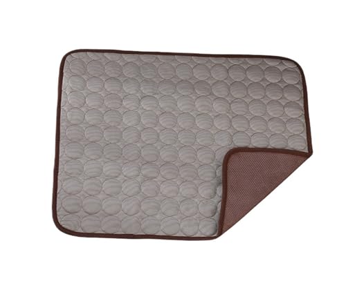 IRIRI Kühlende Haustiermatte for Den Sommer – Kühlkissen aus Eisseide for Hunde/Katzen mit Kausicherem Netz, Waschbar for Zwinger/Sofas/Autos(Bruin,70x55cm) von IRIRI