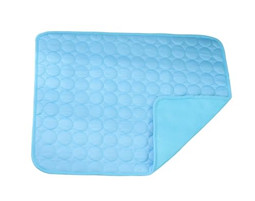 IRIRI Kühlende Haustiermatte for Den Sommer – Kühlkissen aus Eisseide for Hunde/Katzen mit Kausicherem Netz, Waschbar for Zwinger/Sofas/Autos(Dark Blue,40x30cm) von IRIRI