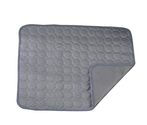 IRIRI Kühlende Haustiermatte for Den Sommer – Kühlkissen aus Eisseide for Hunde/Katzen mit Kausicherem Netz, Waschbar for Zwinger/Sofas/Autos(Dark Gray,70x55cm) von IRIRI