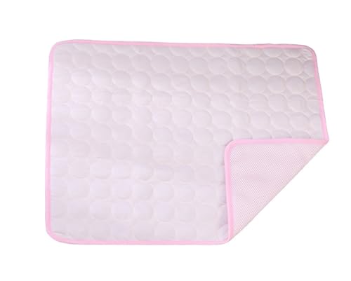 IRIRI Kühlende Haustiermatte for Den Sommer – Kühlkissen aus Eisseide for Hunde/Katzen mit Kausicherem Netz, Waschbar for Zwinger/Sofas/Autos(Rosa,70x55cm) von IRIRI