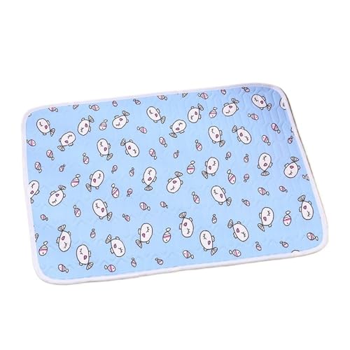 IRIRI Kühlmatte for Haustiere for Den Sommer – Gefüllt mit Eisseide und Latex, rutschfeste Hunde-/Katzenunterlage, Atmungsaktives Kühlbett for Zwinger/Auto/Sofa/Kiste(Blau,70 * 50cm) von IRIRI