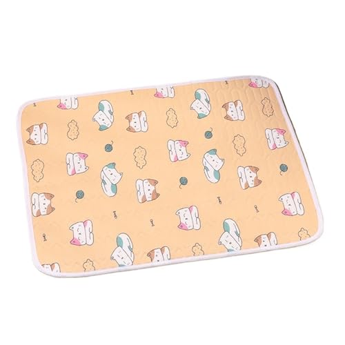 IRIRI Kühlmatte for Haustiere for Den Sommer – Gefüllt mit Eisseide und Latex, rutschfeste Hunde-/Katzenunterlage, Atmungsaktives Kühlbett for Zwinger/Auto/Sofa/Kiste(Orange,90 * 70cm) von IRIRI
