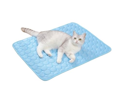 IRIRI Kühlmatte for Haustiere im Sommer – Eisseidenunterlage for Hunde und Katzen, Selbstkühlende Matte for Haustiere for Boden/Sofa/Bett/Zwinger (6 Größen)(Blau,100 * 70cm) von IRIRI
