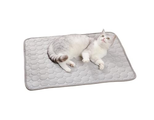 IRIRI Kühlmatte for Haustiere im Sommer – Eisseidenunterlage for Hunde und Katzen, Selbstkühlende Matte for Haustiere for Boden/Sofa/Bett/Zwinger (6 Größen)(Grau,70 * 55cm) von IRIRI