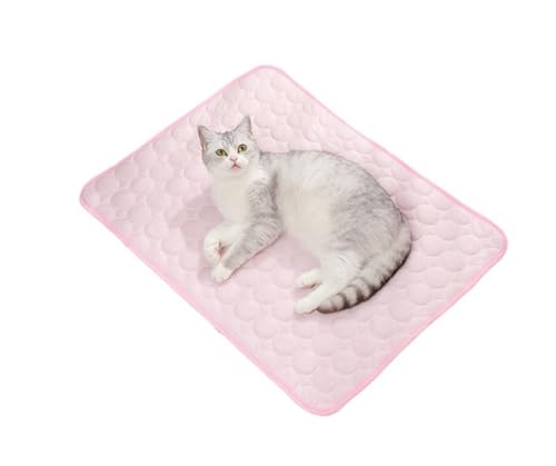 IRIRI Kühlmatte for Haustiere im Sommer – Eisseidenunterlage for Hunde und Katzen, Selbstkühlende Matte for Haustiere for Boden/Sofa/Bett/Zwinger (6 Größen)(Rosa,70 * 55cm) von IRIRI