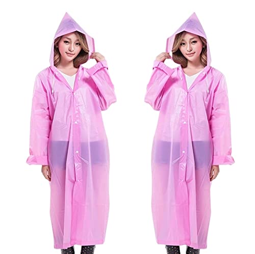 IRYZE Regenponcho Regenjacke 2 X Langer Regenmantel Für Erwachsene, Wiederverwendbarer EVA-Regenponcho Mit Kapuze, Tragbare Regenjacke Regenmantel Regencape (Color : C, Size : One size) von IRYZE