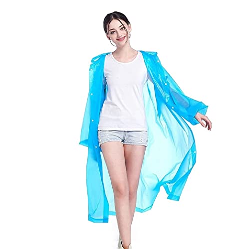 IRYZE Regenponcho Regenjacke 5 Stück Lange EVA-Regenmäntel, Wiederverwendbarer Unisex-Regenponcho, Faltbare Regenjacke Mit Kapuze Regenmantel Regencape (Color : C, Size : M) von IRYZE