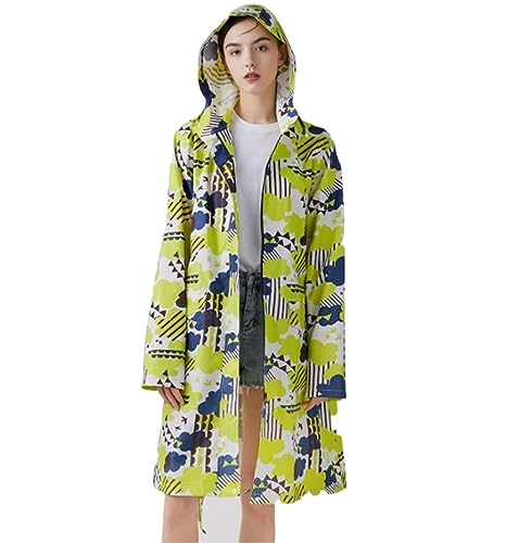 IRYZE Regenponcho Regenjacke Damen-Regenmantel, Langer Regenmantel, Undurchlässiger Poncho, Wasserdichter Regenumhang Regenmantel Regencape (Color : Grün, Size : L) von IRYZE