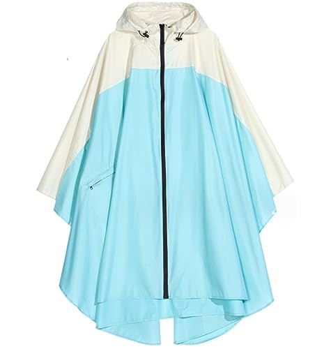 Regenponcho Regenjacke Damen-Regenmantel, Wasserdichter Regenponcho, Umhang Mit Kapuze Für Wandern, Klettern, Licht Regenmantel Regencape (Color : A, Size : One Size) von IRYZE