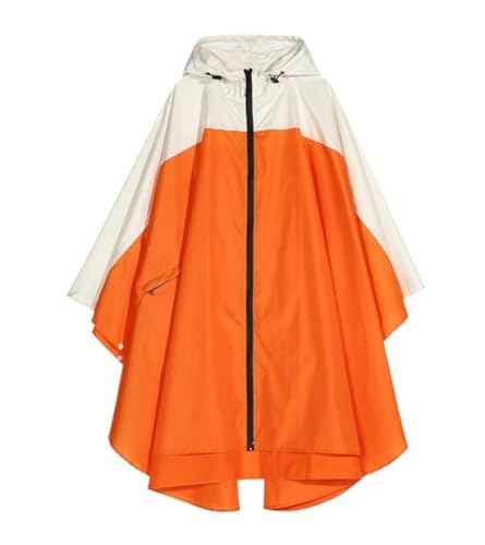 IRYZE Regenponcho Regenjacke Damen-Regenmantel, Wasserdichter Regenponcho-Umhang Mit Kapuze Für Wandern, Klettern Regenmantel Regencape (Color : Orange, Size : One Size) von IRYZE