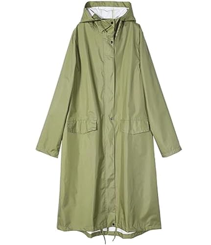 IRYZE Regenponcho Regenjacke Damen Regenmantel Lange Regenbekleidung Herren Regenmantel Undurchlässiger Poncho Japan Wasserdicht Regenmantel Regencape (Color : Grün, Size : XL) von IRYZE