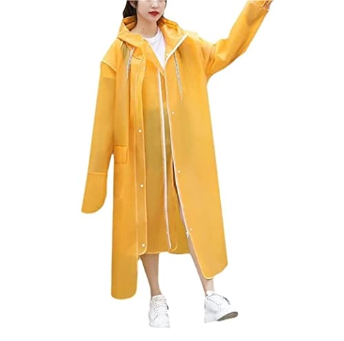 IRYZE Regenponcho Regenjacke Fahrrad-Regenmantel Für Männer, Frauen, Erwachsene, EVA-Poncho Mit Hut, Wasserdichter Langer Regenmantel Regenmantel Regencape (Color : Orange, Size : XXL) von IRYZE