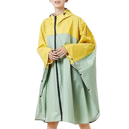 IRYZE Regenponcho Regenjacke Frauen Gespleißter Mantel Regenmantel Lose Rucksack Outdoor Wandern Angeln Windjacke Poncho Regenmantel Regencape (Color : Grün, Size : One Size) von IRYZE