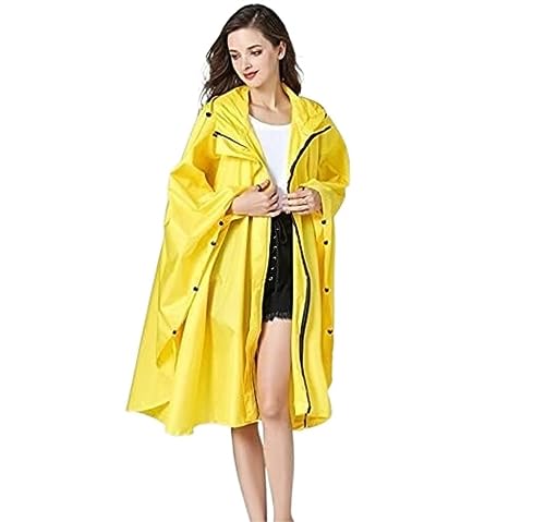 IRYZE Regenponcho Regenjacke Frauen Reisen Im Freien Wasserdichter Dünner Mantel-Regenmantel-Mantel-Poncho Lose Große Größe Regenmantel Regencape (Color : Yellow, Size : XL) von IRYZE