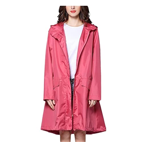 IRYZE Regenponcho Regenjacke Frauen Windjacke Regen Poncho Mit Kapuze Tragbarer Winddichter Reißverschluss Motorrad Regenbekleidung Regenmantel Regencape (Color : A, Size : L) von IRYZE