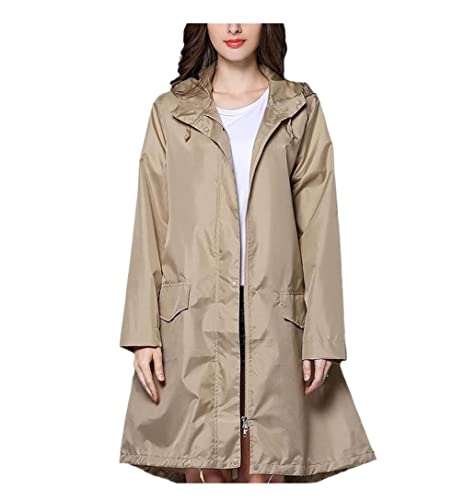 IRYZE Regenponcho Regenjacke Frauen Windjacke Regen Poncho Mit Kapuze Tragbarer Winddichter Reißverschluss Motorrad Regenbekleidung Regenmantel Regencape (Color : B, Size : M) von IRYZE