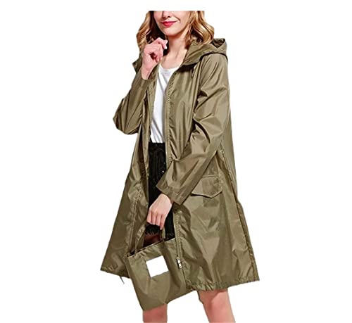 IRYZE Regenponcho Regenjacke Frauen Windjacke Regen Poncho Mit Kapuze Tragbarer Winddichter Reißverschluss Motorrad Regenbekleidung Regenmantel Regencape (Color : H, Size : XXL) von IRYZE