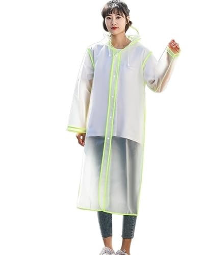 IRYZE Regenponcho Regenjacke Herren-Regenmantel, Transparenter Damen-Regenmantel, Damen-Einzel-Regenmantel Für Reisen Regenmantel Regencape (Color : Grün, Size : XL) von IRYZE