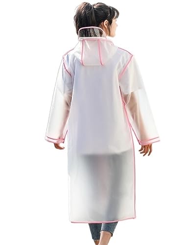 IRYZE Regenponcho Regenjacke Herren-Regenmantel, Transparenter Damen-Regenmantel, Damen-Einzel-Regenmantel Für Reisen Regenmantel Regencape (Color : Rosa, Size : L) von IRYZE