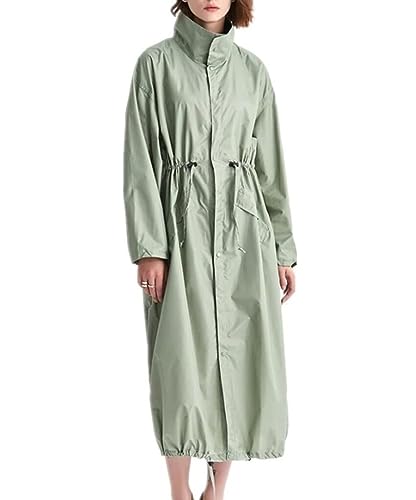 IRYZE Regenponcho Regenjacke Lässige Damen-Regenmantel-Kapuzenpullover, Regenjacken, Wasserdichter, Winddichter Outdoor-Mantel Regenmantel Regencape (Color : Grün, Size : L) von IRYZE