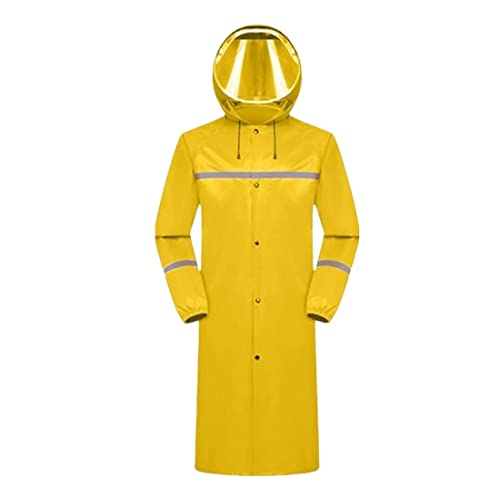 IRYZE Regenponcho Regenjacke Lange Ganzkörper-Regenschutzjacke Für Männer Und Frauen Im Freien, Wasserdichter Regenponcho, Reflektierend Regenmantel Regencape (Color : Yellow, Size : 3XL) von IRYZE