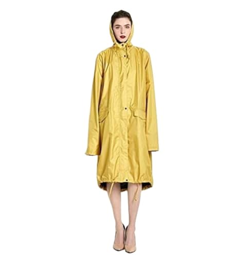 IRYZE Regenponcho Regenjacke Langer, Dünner, Atmungsaktiver Regenmantel Für Damen/Regenponchos Für Damen, Wasserdicht, Für Damen Regenmantel Regencape (Color : Yellow, Size : One Size) von IRYZE