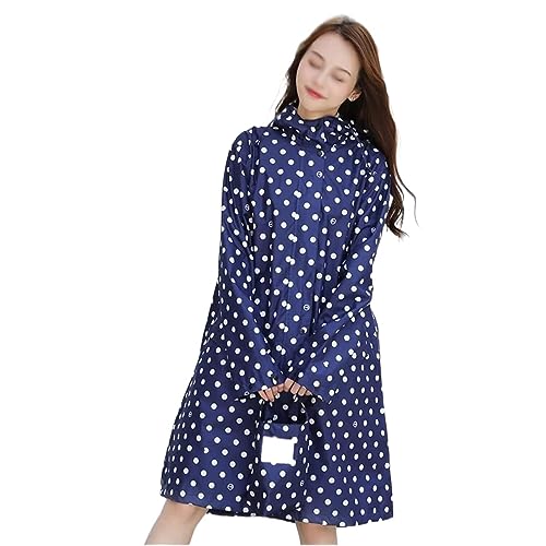 Regenponcho Regenjacke Langer Regenmantel Für Damen, Leichter Regenmantel Mit Kapuze, Cape-Jacke, Cape-Regenmantel Regenmantel Regencape (Color : A, Size : M) von IRYZE