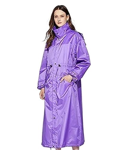 IRYZE Regenponcho Regenjacke Langer Regenmantel Für Damen, Wasserdicht, Winddicht, Leichter Regenmantel, Ponchos, Jacken, Weiblich Regenmantel Regencape (Color : Purple, Size : L) von IRYZE