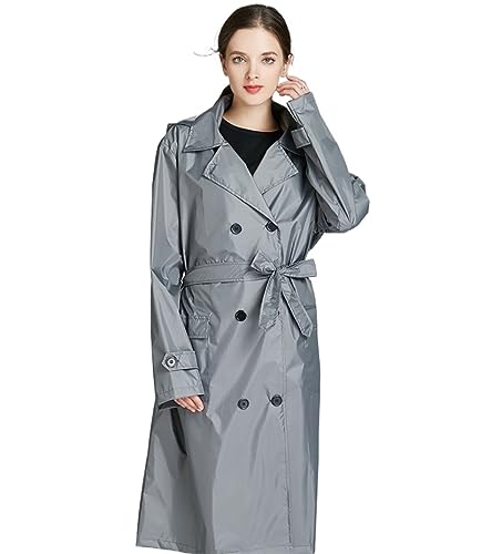 IRYZE Regenponcho Regenjacke Langer Regenmantel Mit Großem Gürtel, Leichter Wander-Windjacke-Regenmantel, Lockerer Outdoor-Stil Regenmantel Regencape (Color : G, Size : One size) von IRYZE