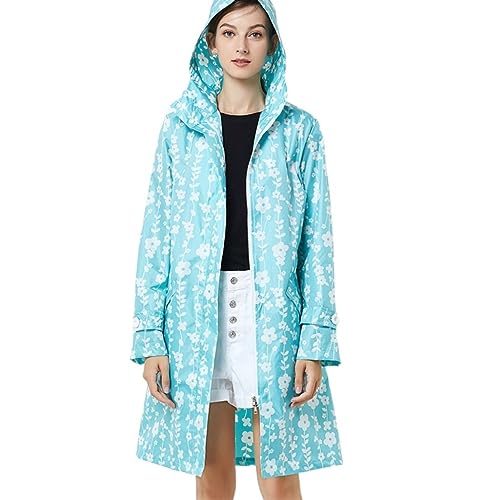 IRYZE Regenponcho Regenjacke Leichte wasserdichte Kleidung Für Damen, Windjacke, Regenmantel, Winddicht, Wandern Regenmantel Regencape (Color : Blue, Size : One Size) von IRYZE