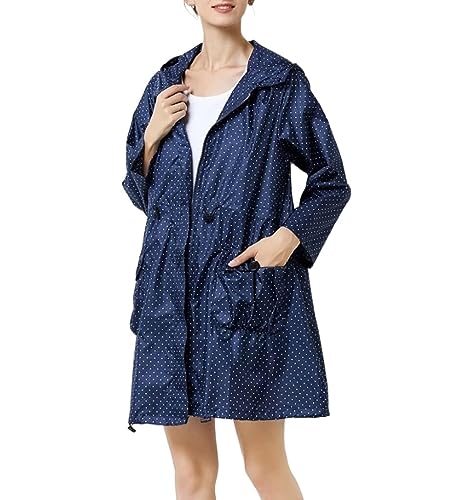 IRYZE Regenponcho Regenjacke Lose Dünne Windjacke Einfarbig Bedruckter Regenmantel Outdoor Erwachsene Männer Und Frauen Regenmantel Regencape (Color : Blue, Size : One Size) von IRYZE